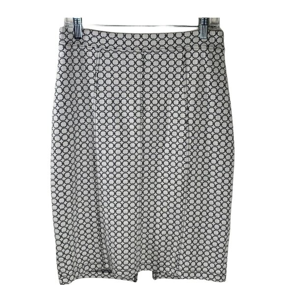 Anthropologie Maeve Skirt Womens Small Pencil Straight White Black Work Casual - Picture 1 of 12